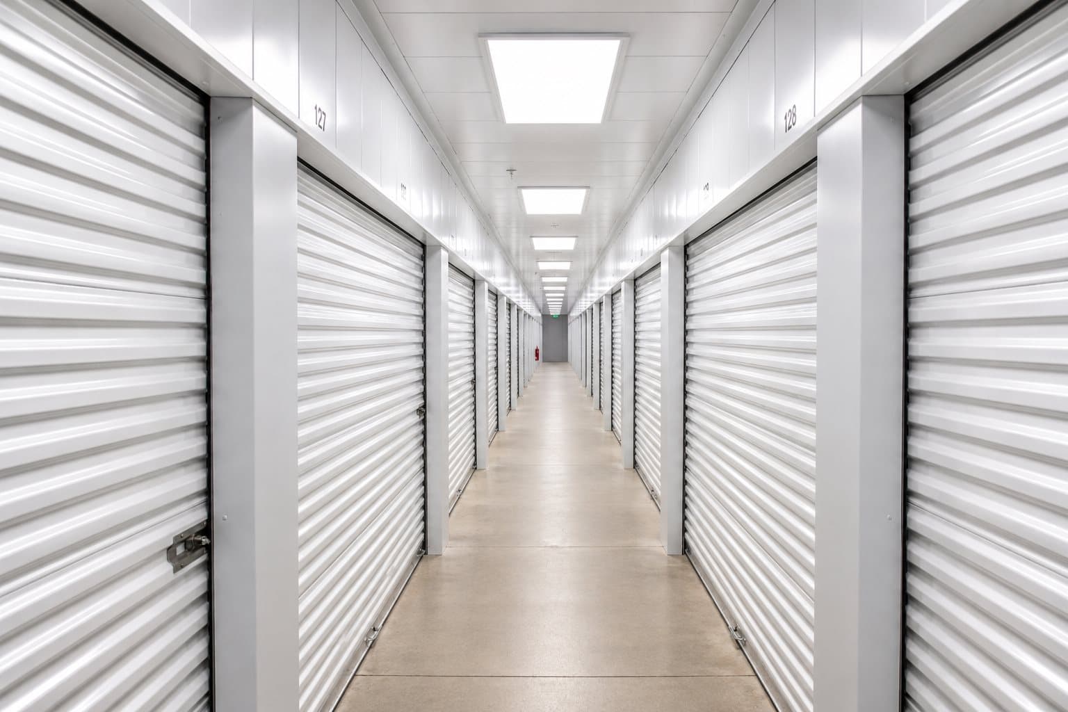 Indoor climate-controlled storage hallway at Modern Storage® — designed for Arkansas humidity and summer heat