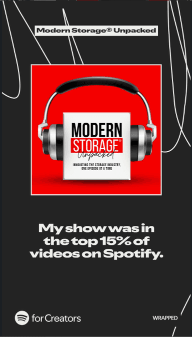 Spotify Wrapped — Modern Storage® Unpacked in the top 15% of videos on Spotify