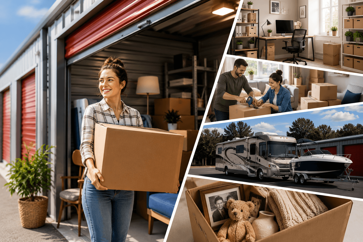 Modern Storage customer using self-storage for moving, decluttering, RV parking, home office, and life's biggest transitions.
