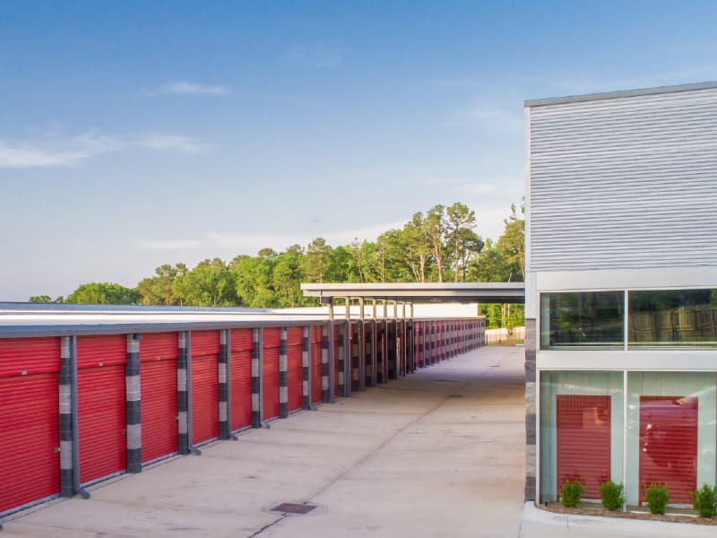 Row of clean self storage units at a facility, representing choosing the best storage facility near you