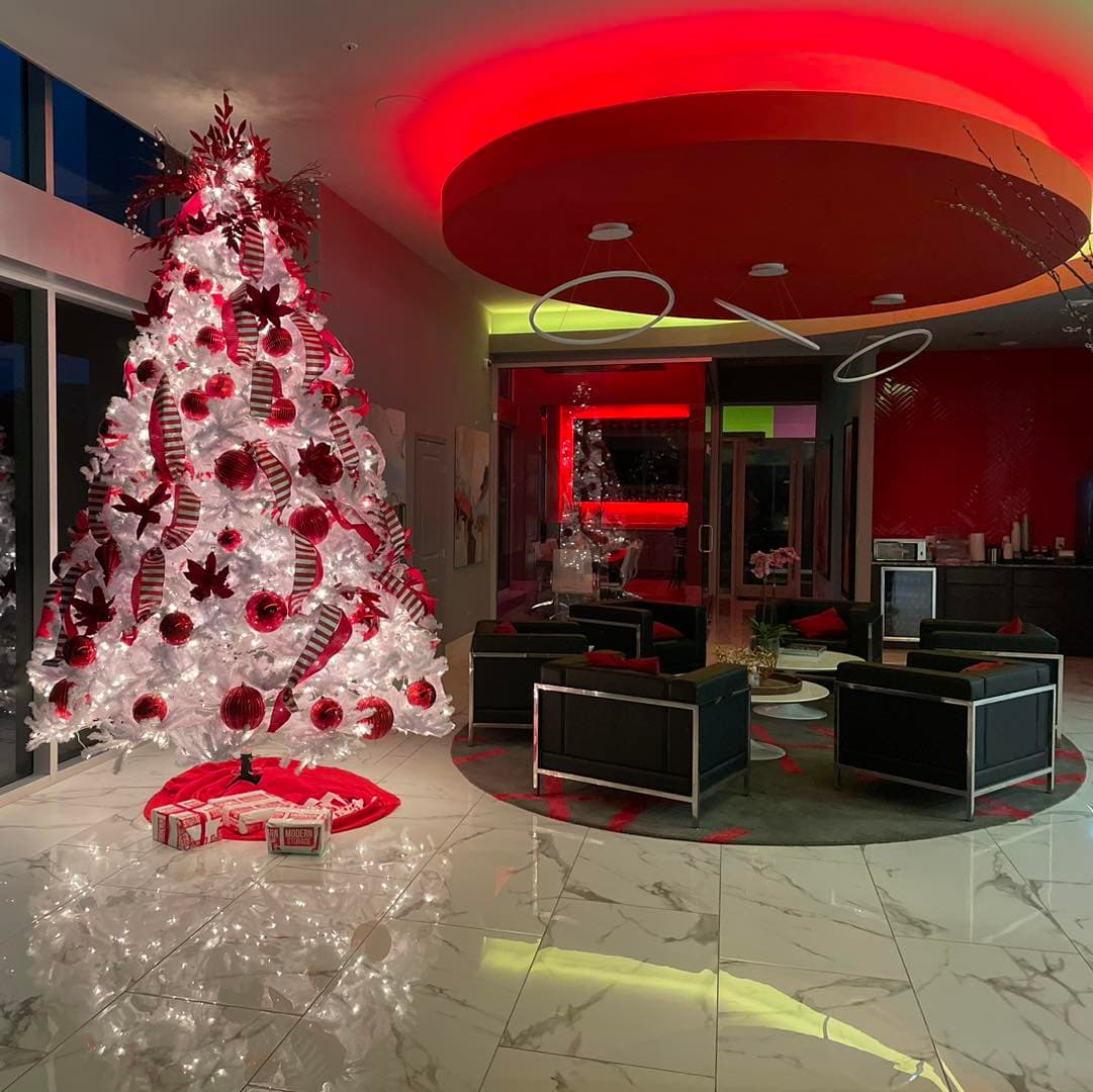 Modern Storage West Little Rock lobby decorated for Christmas