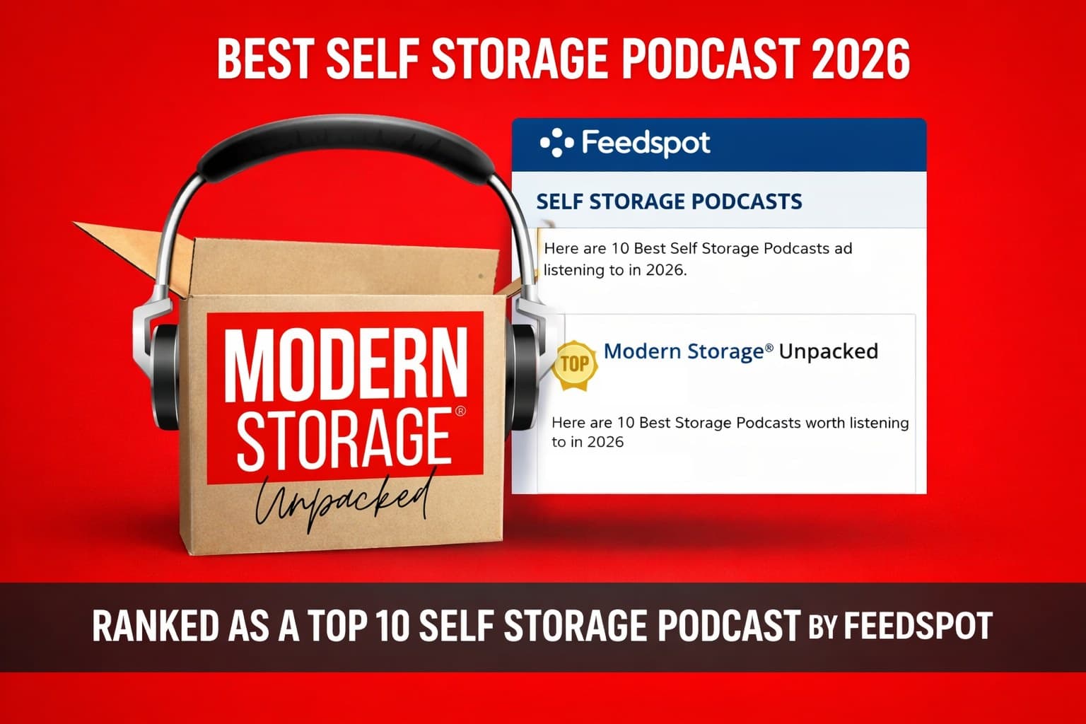 Modern Storage podcast microphone and recording setup