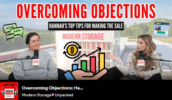 Business-focused image representing self storage owners learning sales objection strategies and rental conversion tips
