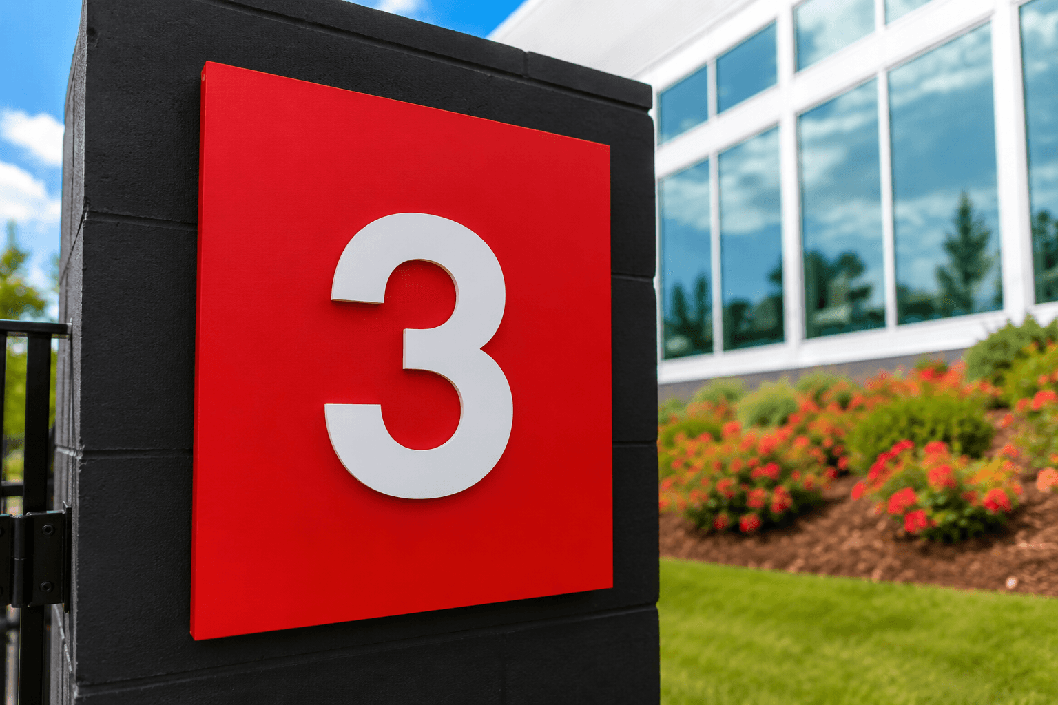 Large number 3 representing the three reasons customers choose Modern Storage for self storage in Arkansas.