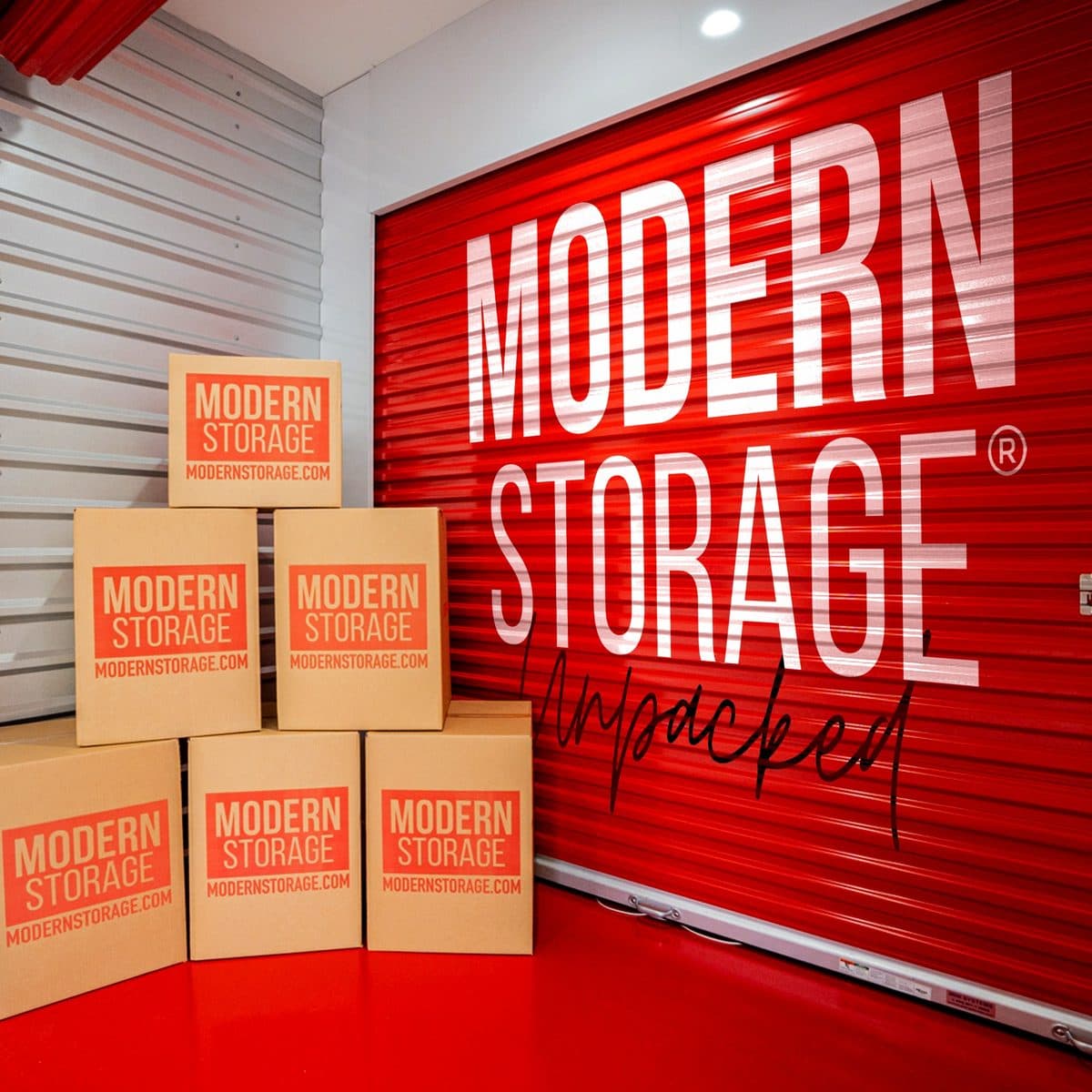 Wood furniture safely stored inside a climate-controlled storage unit in Arkansas