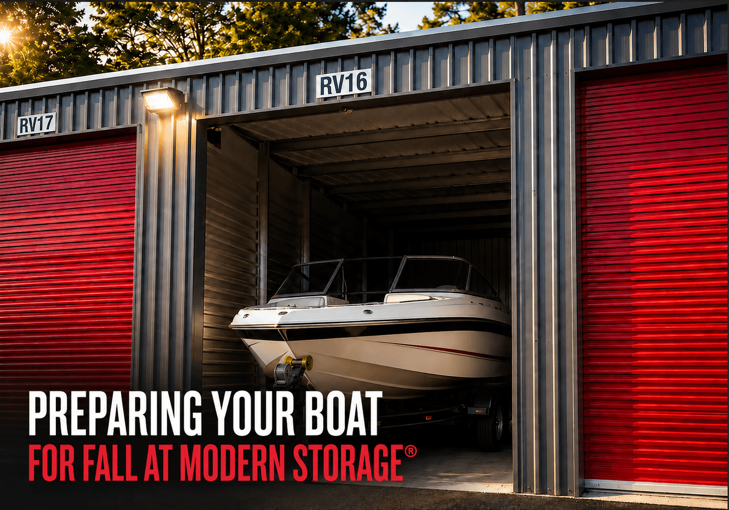 Boat prepared for fall and seasonal storage in Arkansas