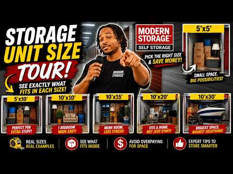 Storage Unit Size Tour with Modern Storage